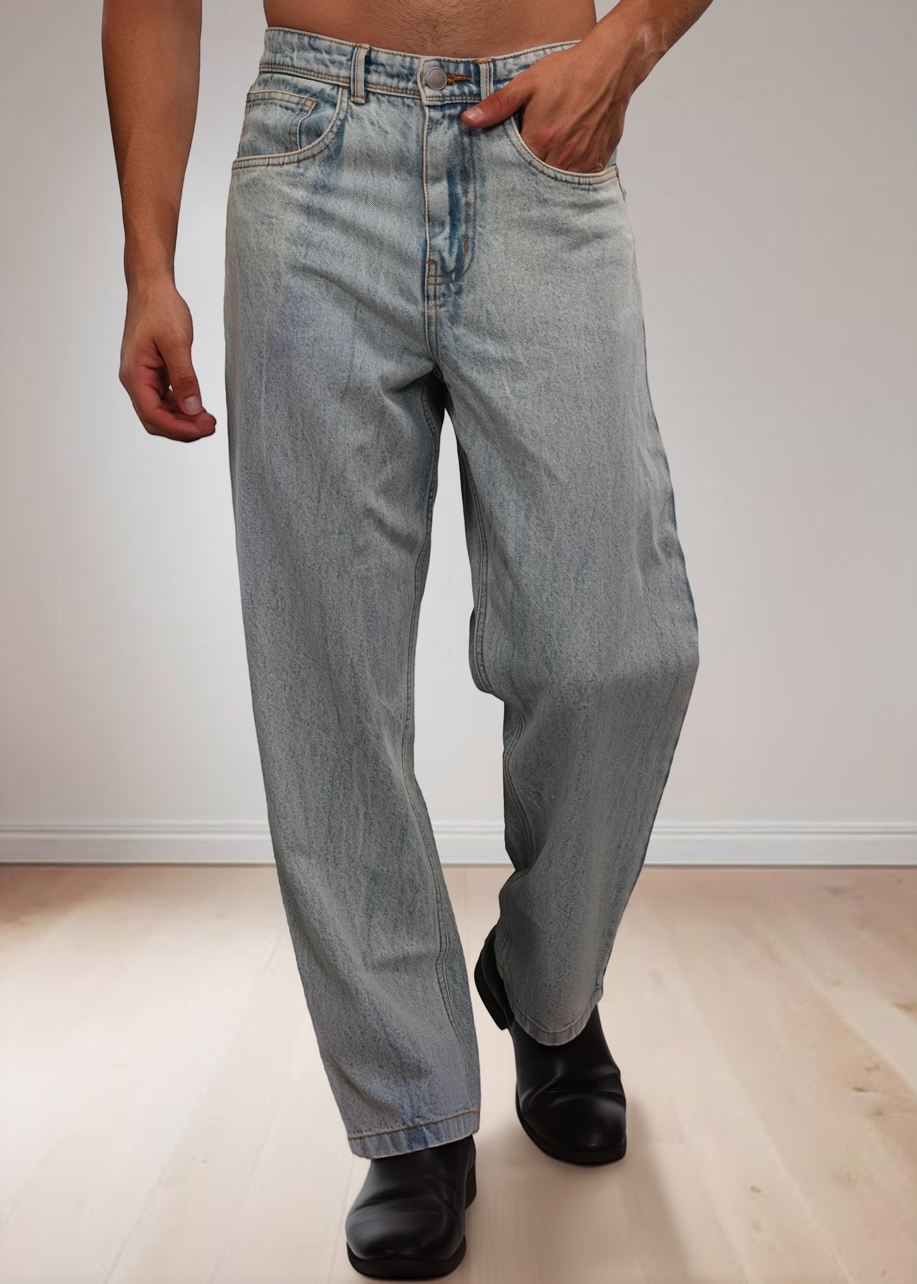 Mens Wide Leg Jeans